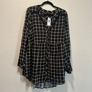 Plaid Torrid blouse babydoll
